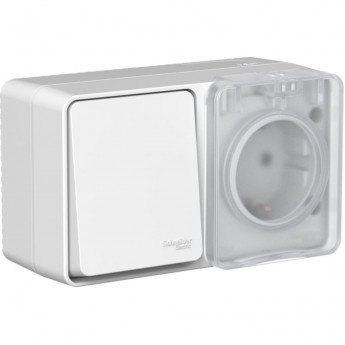 Блок SCHNEIDER ELECTRIC ATLASDESIGN PROFI IP54 (розетка 16А заземление/ защитные шторки + 1-кл. выключатель 10А) серый Блок SCHNEIDER ELECTRIC ATLASDESIGN PROFI IP54 (розетка 16А заземление/ защитные шторки + 1-кл. выключатель 10А) серый