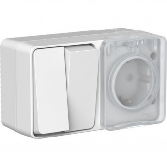 Блок SCHNEIDER ELECTRIC ATLASDESIGN PROFI IP54 розетка 16А заземление защитные шторки + 2-клавишный выключатель 10А Блок SCHNEIDER ELECTRIC ATLASDESIGN PROFI IP54 розетка 16А заземление защитные шторки + 2-клавишный выключатель 10А