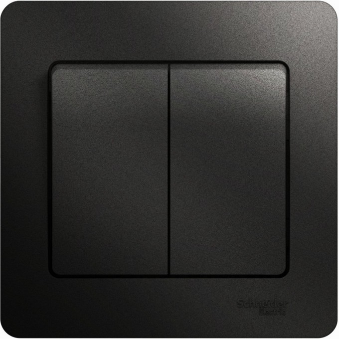 2-клавишный выключатель SCHNEIDER ELECTRIC GLOSSA, сх.5, 10АХ, в сборе, АНТРАЦИТ GSL000752