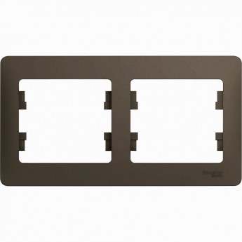 2-постовая рамка SCHNEIDER ELECTRIC GLOSSA, горизонтальная, ШОКОЛАД