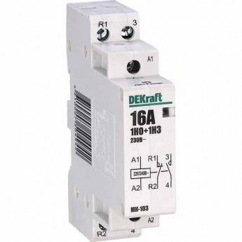 Модульный контактор DEKRAFT 1НО+1НЗ 16А 230В МК-103