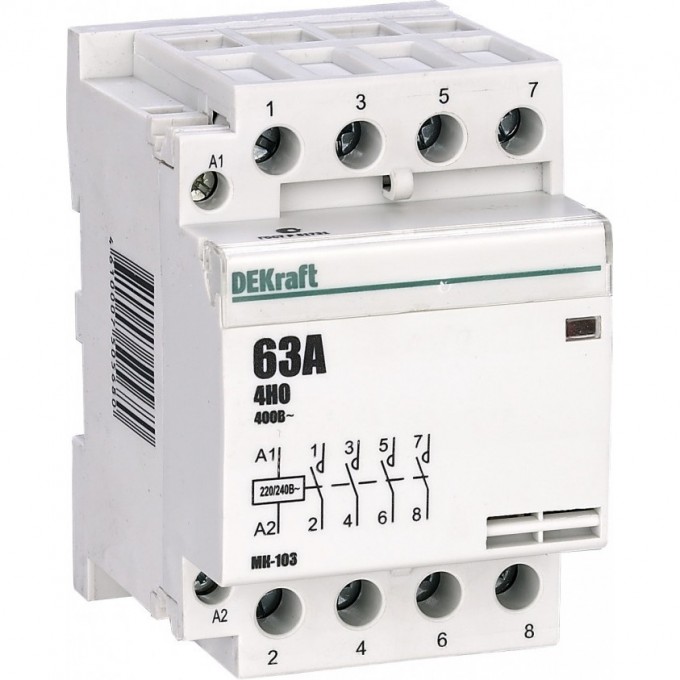 Модульный контактор DEKRAFT 4НО 32А 230В МК-103 18074DEK
