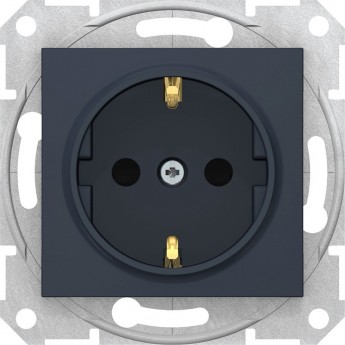 Розетка SCHNEIDER ELECTRIC SEDNA с зазем. конт., с защит. шторками, графит