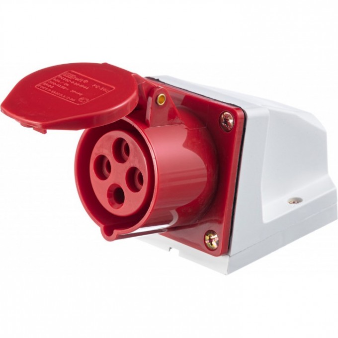 Розетка стационарная SCHNEIDER ELECTRIC DEKRAFT 114 3Р+РЕ 16А 380В IP44 РС-102 26029DEK