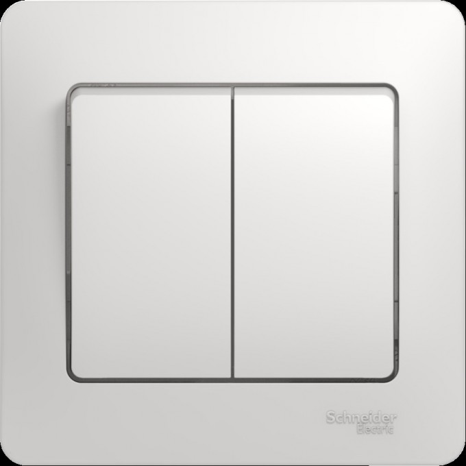 2-клавишный выключатель SCHNEIDER ELECTRIC GLOSSA, сх.5, 10АХ, в сборе, БЕЛЫЙ GSL000152
