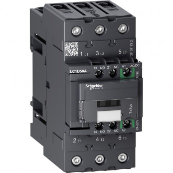 Контактор SCHNEIDER ELECTRIC TESYS D 3P,50A,НО+НЗ, с универсальной катушкой управления 24-60BAC/DC