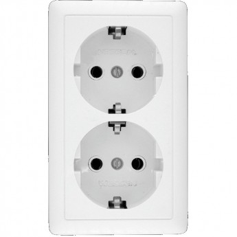 Розетка двойная SCHNEIDER ELECTRIC ХИТ О/У, с заземлением без шторок 16А, 250В, белый. Россия Розетка двойная SCHNEIDER ELECTRIC ХИТ О/У, с заземлением без шторок 16А, 250В, белый. Россия