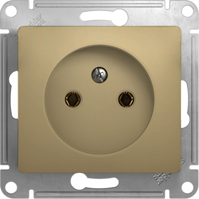 Розетка SCHNEIDER ELECTRIC GLOSSA без заземления, механизм, титан GSL000441