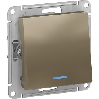 1-клавишный переключатель SCHNEIDER ELECTRIC ATLASDESIGN с подсветкой, 10АХ, механизм, ШАМПАНЬ 1-клавишный переключатель SCHNEIDER ELECTRIC ATLASDESIGN с подсветкой, 10АХ, механизм, ШАМПАНЬ