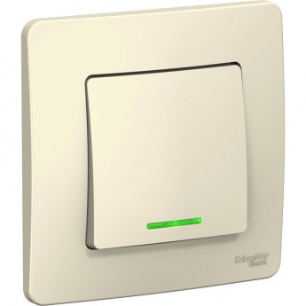 1-клавишный переключатель SCHNEIDER ELECTRIC BLANCA (cх.6), с подсветкой, 10А, 250B, МОЛОЧНЫЙ 1-клавишный переключатель SCHNEIDER ELECTRIC BLANCA (cх.6), с подсветкой, 10А, 250B, МОЛОЧНЫЙ