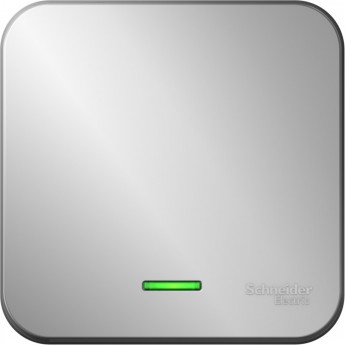 1-клавишный выключатель SCHNEIDER ELECTRIC BLANCA, с подсветкой, с изолирующей пластиной,10А, 250B, АЛЮМИНИЙ
