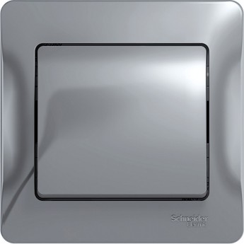 1-клавишный выключатель SCHNEIDER ELECTRIC GLOSSA, сх.1, 10АХ, в сборе, АЛЮМИНИЙ