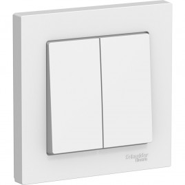 2-клавишный выключатель SCHNEIDER ELECTRIC ATLASDESIGN в сборе, БЕЛЫЙ 2-клавишный выключатель SCHNEIDER ELECTRIC ATLASDESIGN в сборе, БЕЛЫЙ