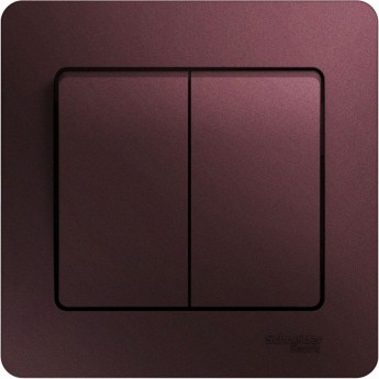 2-клавишный выключатель SCHNEIDER ELECTRIC GLOSSA, сх.5, 10АХ, в сборе, БАКЛАЖАНОВЫЙ