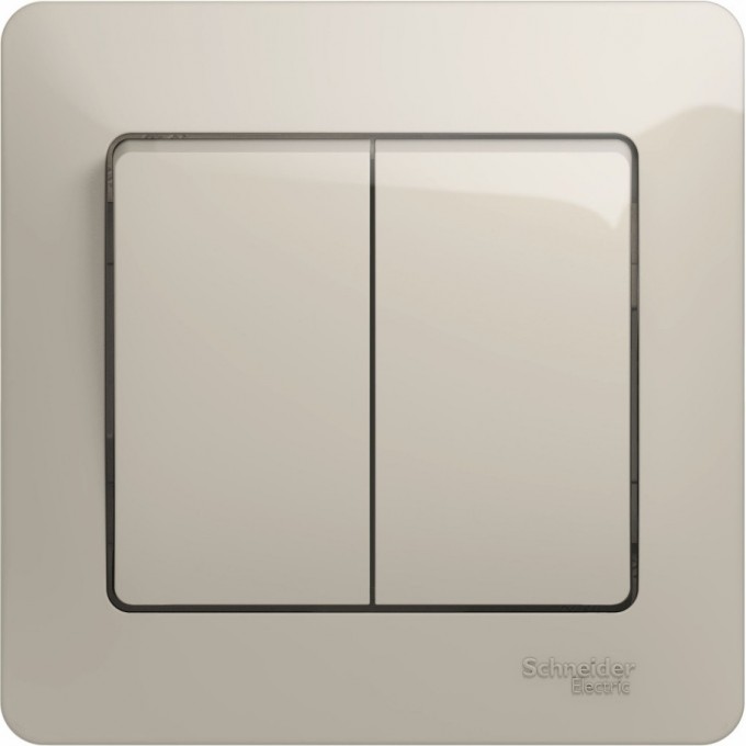 2-клавишный выключатель SCHNEIDER ELECTRIC GLOSSA, сх.5, 10АХ, в сборе, МОЛОЧНЫЙ GSL000952