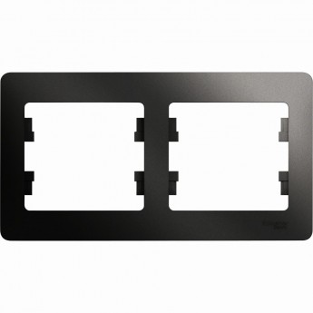 2-постовая рамка SCHNEIDER ELECTRIC GLOSSA, горизонтальная, АНТРАЦИТ