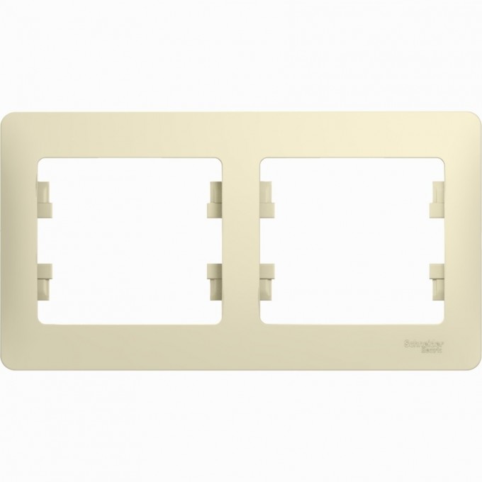 2-постовая рамка SCHNEIDER ELECTRIC GLOSSA, горизонтальная, БЕЖЕВЫЙ GSL000202
