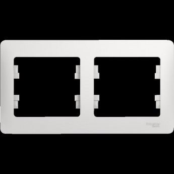 2-постовая рамка SCHNEIDER ELECTRIC GLOSSA, горизонтальная, БЕЛЫЙ