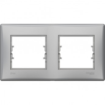 2-постовая рамка SCHNEIDER ELECTRIC SEDNA, горизонтальная IP44, АЛЮМИНИЙ