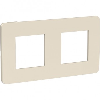 2-постовая рамка SCHNEIDER ELECTRIC UNICA STUDIO, бежевый/бежевый