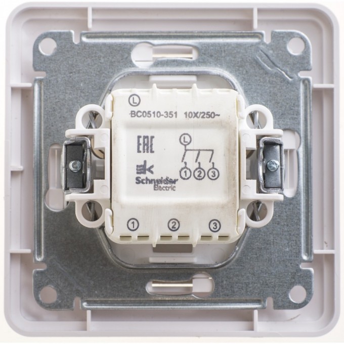 3-клавишный выключатель SCHNEIDER ELECTRIC W59, 10АХ, в сборе, БЕЛЫЙ VS0510-351-18