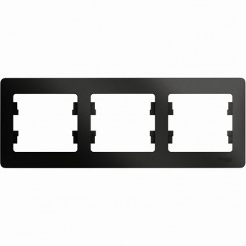 3-постовая рамка SCHNEIDER ELECTRIC GLOSSA, горизонтальная, АНТРАЦИТ