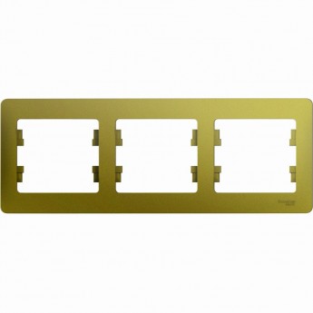 3-постовая рамка SCHNEIDER ELECTRIC GLOSSA, горизонтальная, ФИСТАШКОВЫЙ