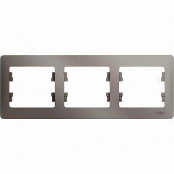 3-постовая рамка SCHNEIDER ELECTRIC GLOSSA, горизонтальная, ПЛАТИНА