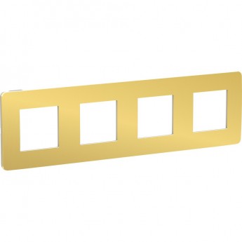 4-постовая рамка SCHNEIDER ELECTRIC UNICA STUDIO, золото/бежевый