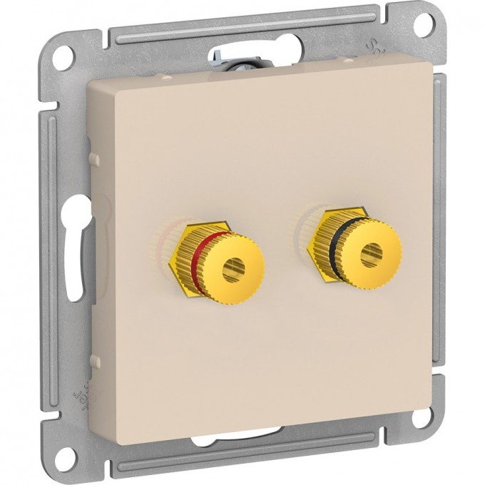 Аудиорозетка SCHNEIDER ELECTRIC ATLASDESIGN двухместная, БЕЖЕВЫЙ ATN000287
