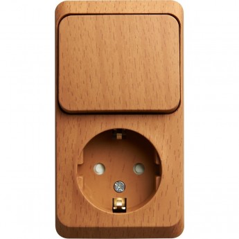 Блок SCHNEIDER ELECTRIC ЭТЮД: розетка с заземлением, со шторками + выключатель 1-клавишный, БУК, Россия