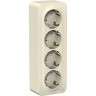 Четырёхместная розетка SCHNEIDER ELECTRIC BLANCA с заземлением, со шторкой, с изолирующей пластиной, 16А, 250В, МОЛОЧНЫЙ BLNRA011412