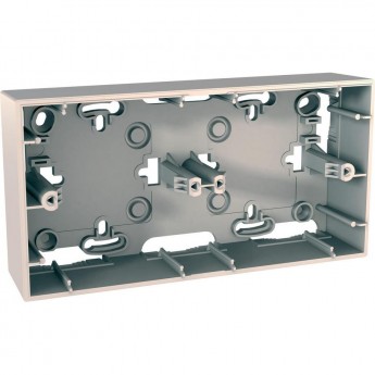 Коробка для открытой установки SCHNEIDER ELECTRIC UNICA, 2-постовая, БЕЖЕВЫЙ