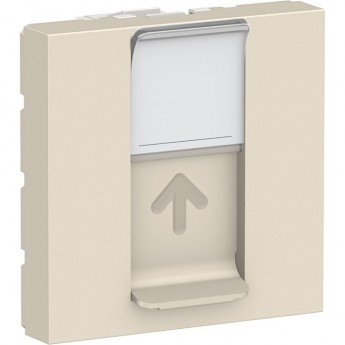 Лицевая панель SCHNEIDER ELECTRIC UNICA MODULAR RJ45, одиночная, без коннектора, 2 модуля, бежевый