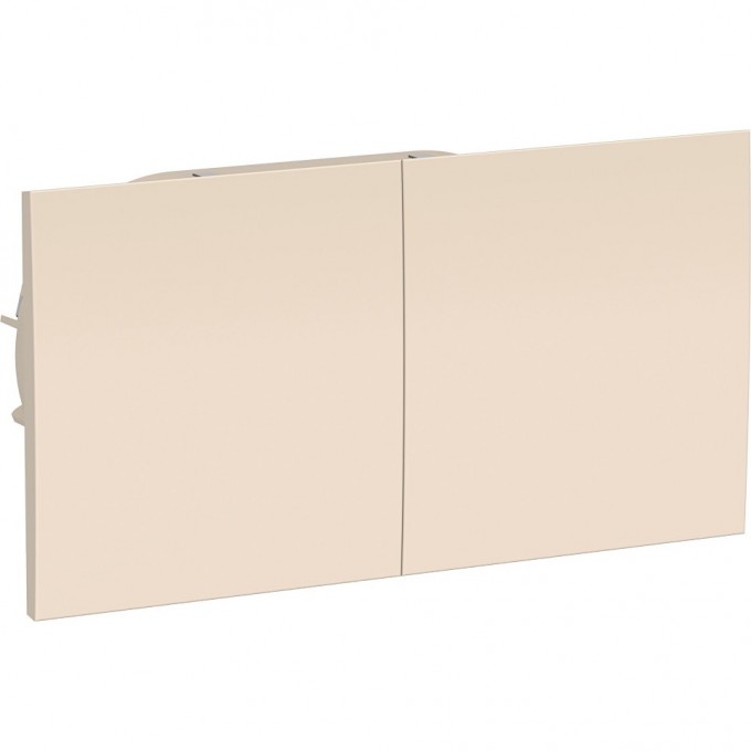 Розетка двойная SCHNEIDER ELECTRIC ATLASDESIGN с заземлением, со шторками, с крышками, бежевый ATN000228