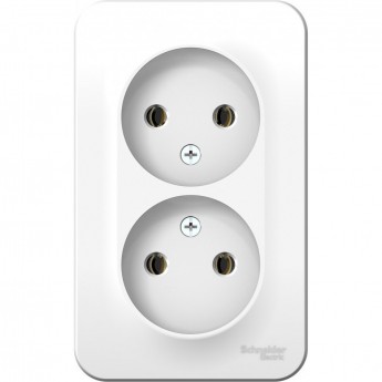 Розетка двойная SCHNEIDER ELECTRIC BLANCA без заземления, без шторок, с изолирующей пластиной, 16А, 250В, белый Розетка двойная SCHNEIDER ELECTRIC BLANCA без заземления, без шторок, с изолирующей пластиной, 16А, 250В, белый