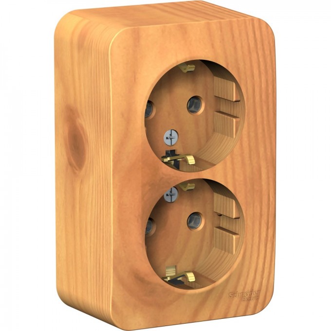 Розетка двойная SCHNEIDER ELECTRIC BLANCA с заземлением, без шторок, 16А, 250В, ясень BLNRA010205