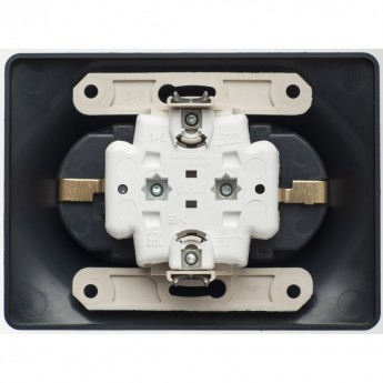 Розетка двойная SCHNEIDER ELECTRIC GLOSSA с заземлением, в сборе, шоколад