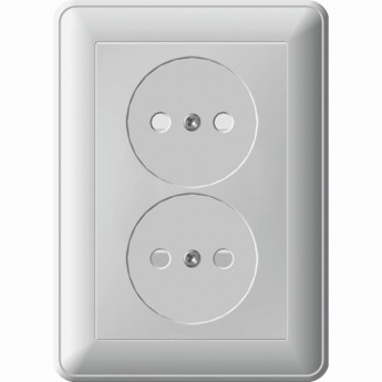 Розетка двойная SCHNEIDER ELECTRIC W59 без заземления со шторками, 16А, в сборе, чёрный бархат