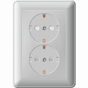 Розетка двойная SCHNEIDER ELECTRIC W59 с заземлением со шторками, 16А, в сборе, белый Розетка двойная SCHNEIDER ELECTRIC W59 с заземлением со шторками, 16А, в сборе, белый