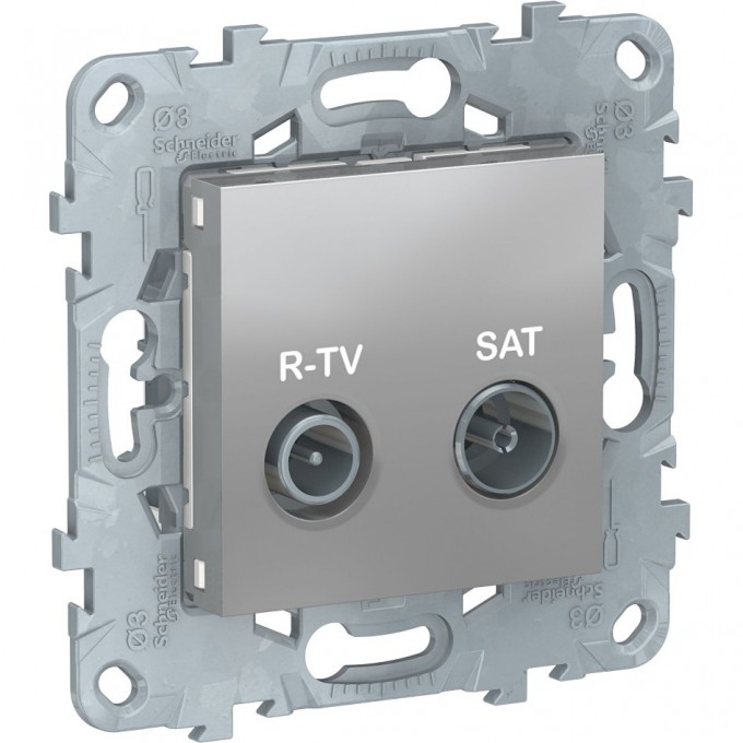 Розетка R-TV/SAT SCHNEIDER ELECTRIC UNICA NEW, оконечная, алюминий NU545530