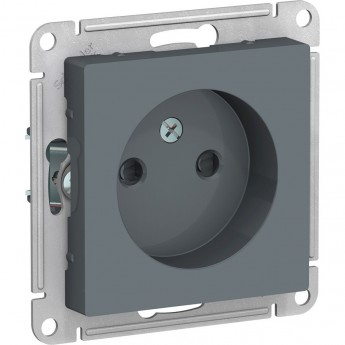 Розетка SCHNEIDER ELECTRIC ATLASDESIGN без заземления, со шторками, механизм, грифель