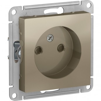 Розетка SCHNEIDER ELECTRIC ATLASDESIGN без заземления, со шторками, механизм, шампань