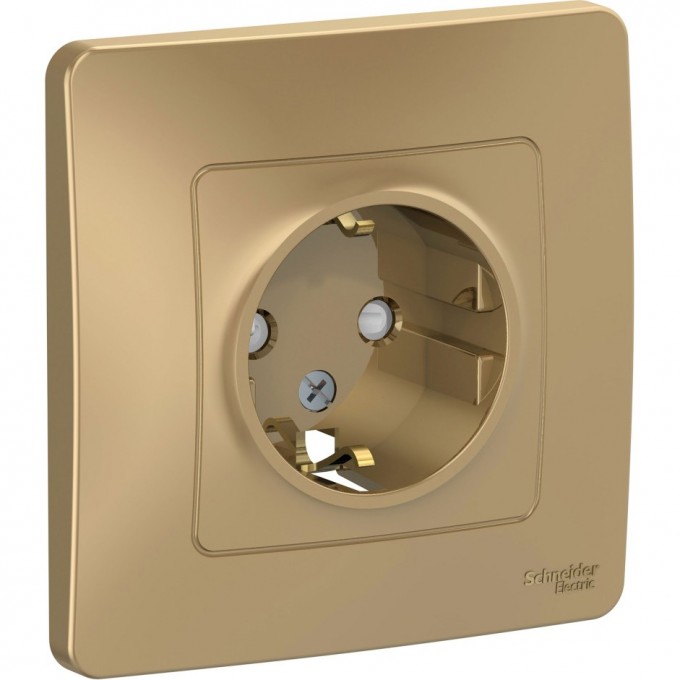 Розетка SCHNEIDER ELECTRIC BLANCA с/у, с заземлением, со шторками, 16А, 250В, титан BLNRS001114