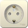 Розетка SCHNEIDER ELECTRIC BLANCA с заземлением, со шторками, (компакт), с изолирующей пластиной, 16А, 250В, молочный BLNRA111112