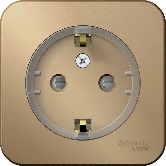Розетка SCHNEIDER ELECTRIC BLANCA с заземлением, со шторками, (компакт), с изолирующей пластиной, 16А, 250В, титан BLNRA111114