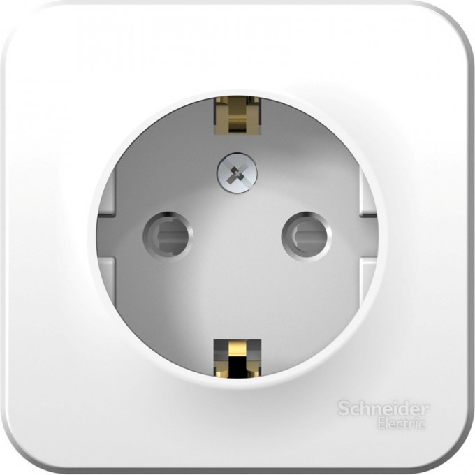 Розетка SCHNEIDER ELECTRIC BLANCA с заземлением, со шторками, с монтажной пластиной, 16А, 250В, белый BLNRA011121