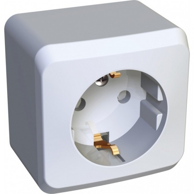 Розетка SCHNEIDER ELECTRIC ЭТЮД с заземлением со шторками 16А 250B, белый, Россия PA16-004B