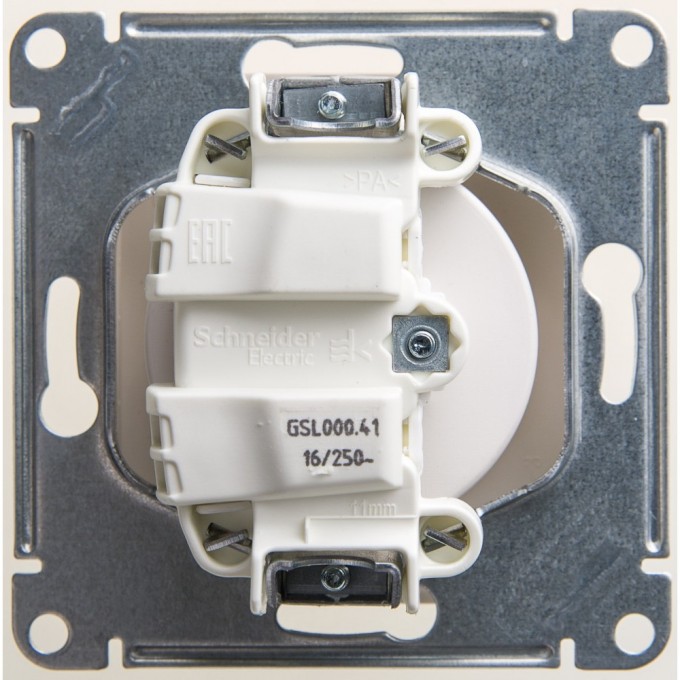 Розетка SCHNEIDER ELECTRIC GLOSSA без заземления, механизм, перламутр GSL000641