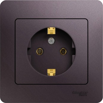 Розетка SCHNEIDER ELECTRIC GLOSSA с заземлением, в сборе, сиреневый туман